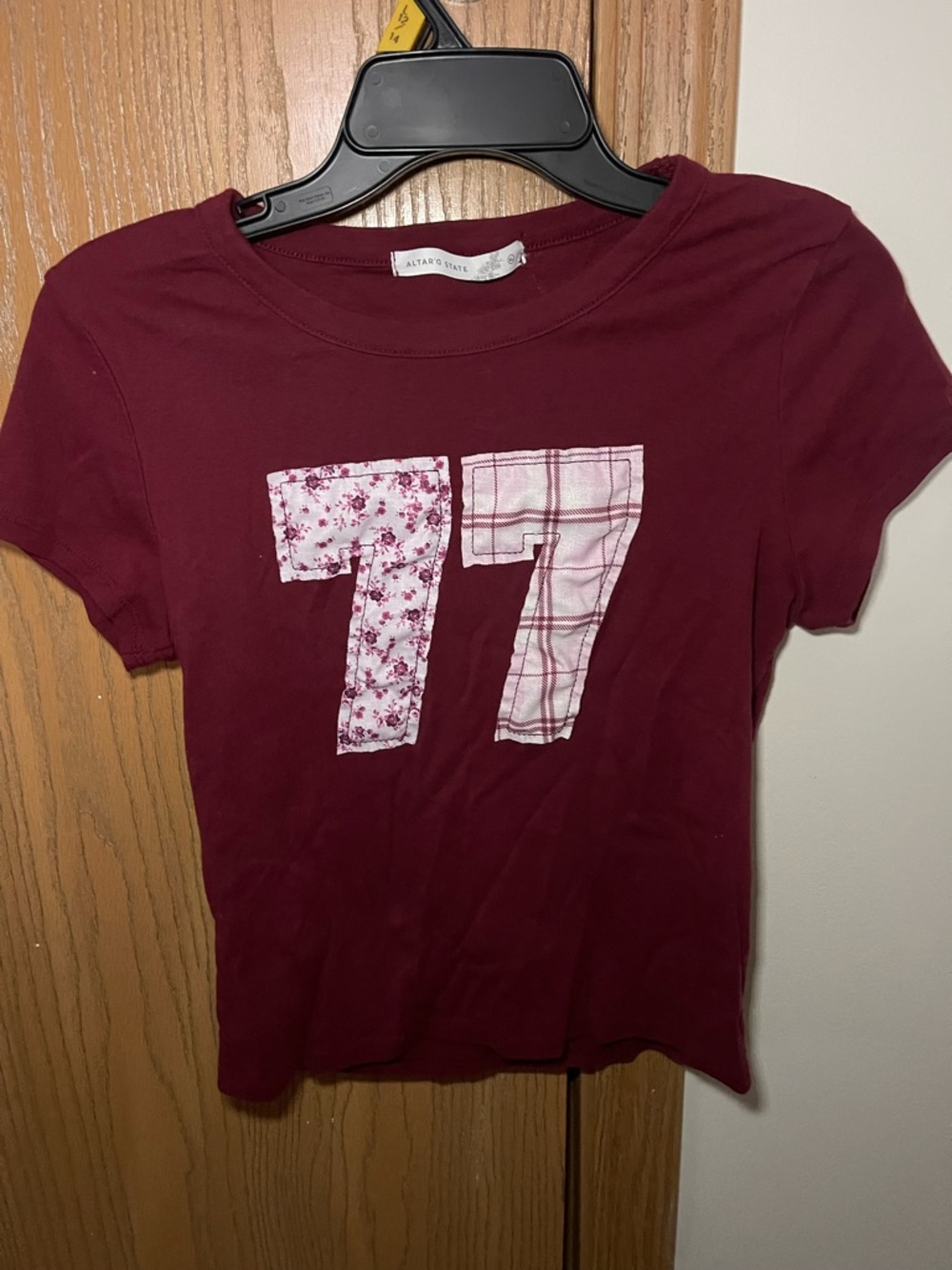 Altar'd State Red Patchwork Tee